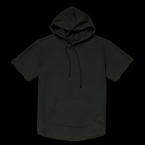Hoodie Manga Corta Unisex: Gorro y Bolsa Miniatura