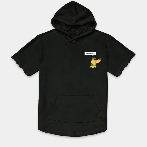 "Somos Pobres" Hoodie Manga Corta Unisex: Gorro y Bolsa Miniatura