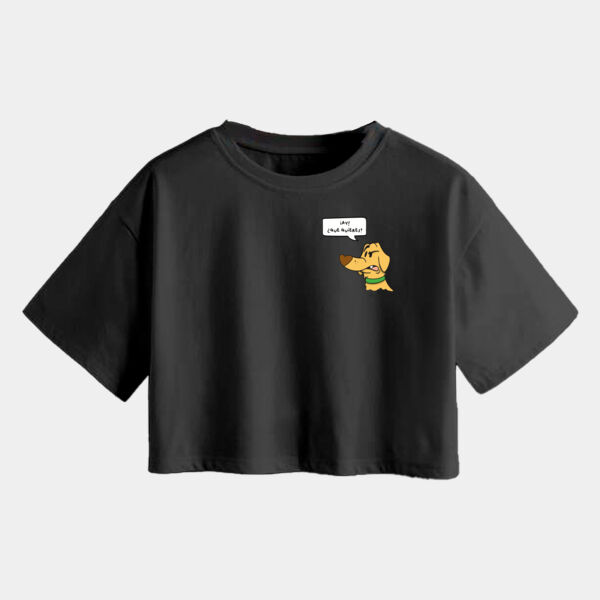 "Ay que quieres" Crop Top Unisex: Algodón Peinado Miniatura