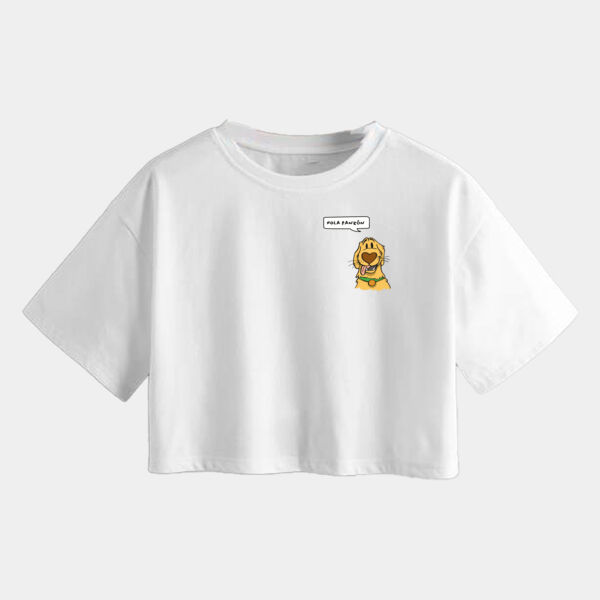 "Hola Panzón" Crop Top Unisex: Algodón Peinado Miniatura