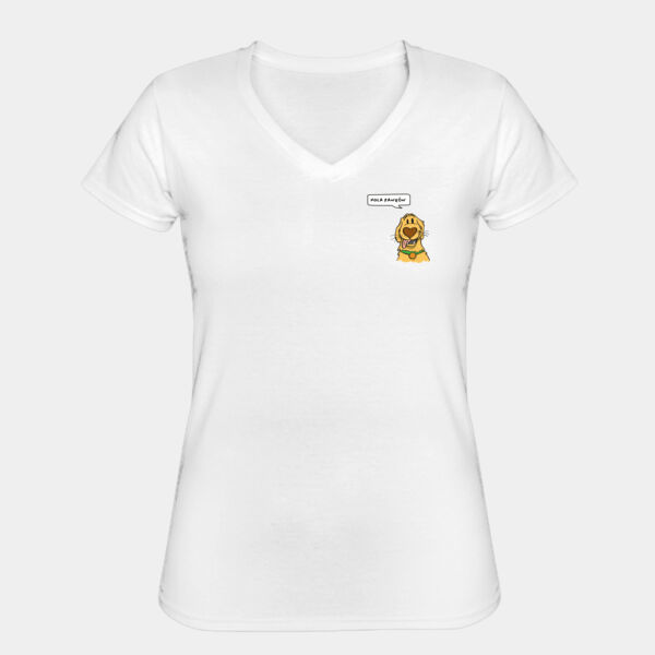 "Hola Panzón" Playera Dama: Algodón Peinado Cuello V Miniatura