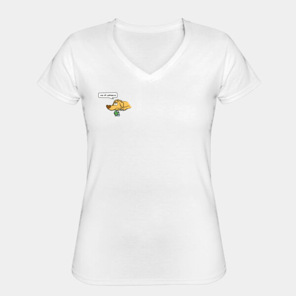 "No te soporto" Playera Dama: Algodón Peinado Cuello V Miniatura