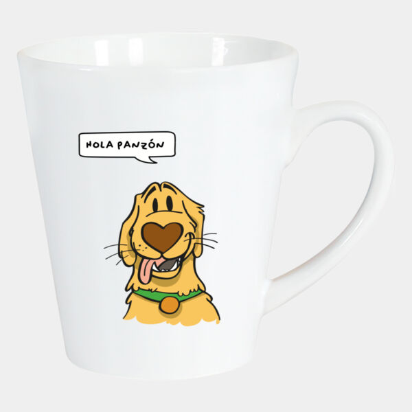 "Hola Panzón" Taza Cerámica Cónica 12 oz Miniatura
