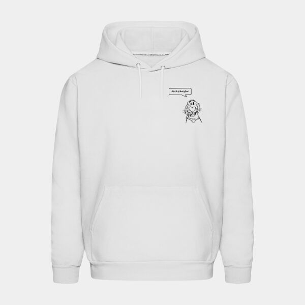 "Hola Panzón" Hoodie Unisex: Gorro y Bolsa Miniatura