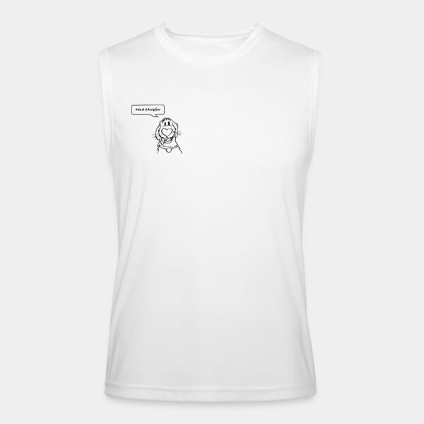 "Hola Panzón" Playera Unisex: Sin Mangas Algodón Peinado Miniatura