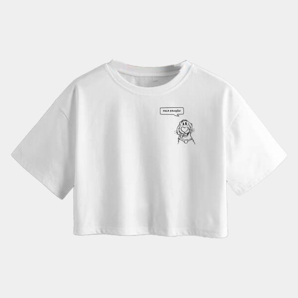 "Hola Panzón" Crop Top Unisex: Algodón Peinado Miniatura