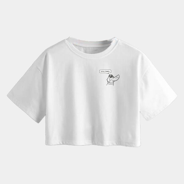 "Somos Pobres" Crop Top Unisex: Algodón Peinado Miniatura