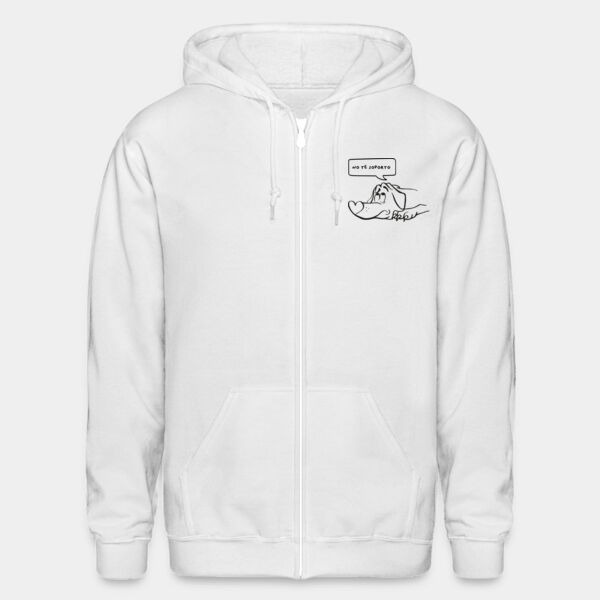 "No te Soporto"  Sudadera Unisex: Cierre y Capucha Miniatura