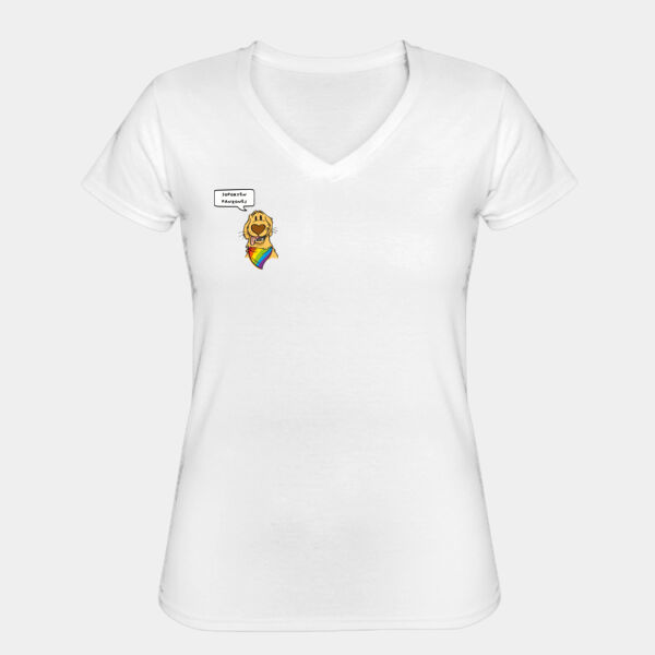 "Felipe Pride" layera Dama: Algodón Peinado Cuello V Miniatura