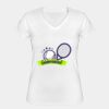 Playera Dama: Algodón Peinado Cuello V Miniatura